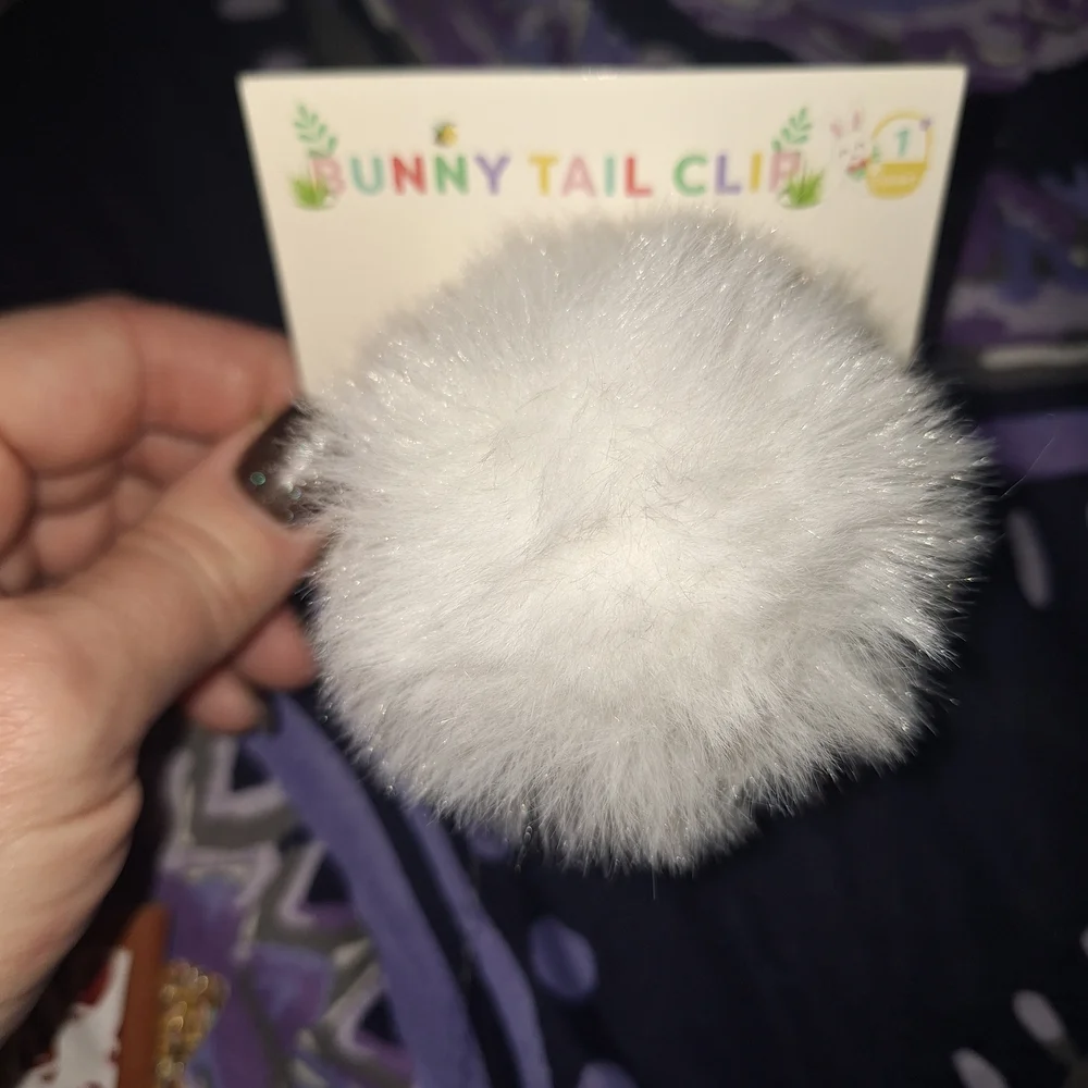 Charming White Bunny Tail Hair Clip